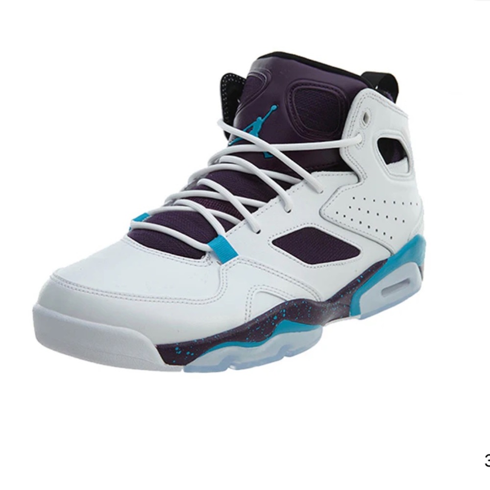 Michael Jordan Air Fight Club White/ Blue Leather High-Top Sneakers Youth 7